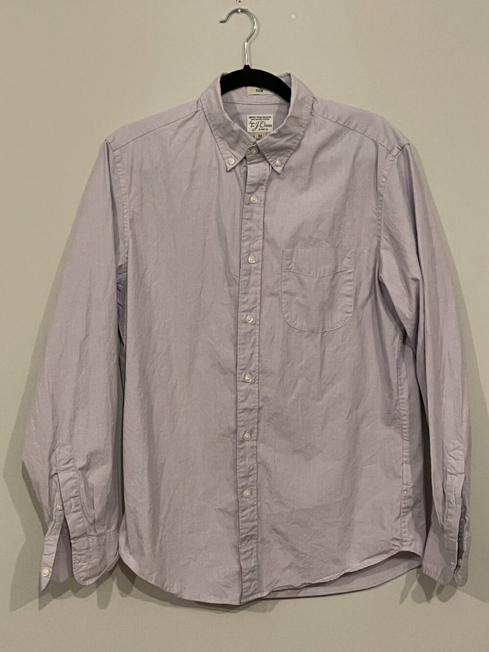 J.Crew Men’s Medium Slim Fit Light Lavender Button-Down Long Sleeve Shirt
